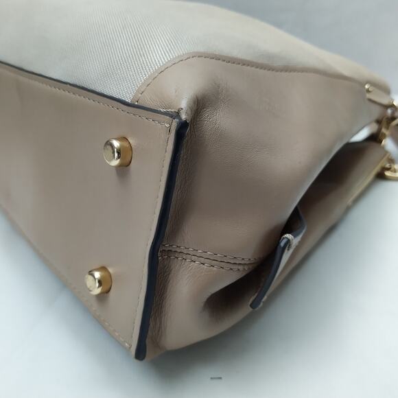 Coach Dalton Bag 31 Taupe Canvas Leather 3 Compartments Shoulder Bag - Picture 15 of 16